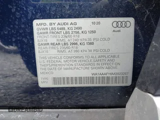 2021 Audi Q5 Premium z VIN WA1AAAFY6M2023257, wystawiony jako IAAI lot #42327039 z przebiegiem 21 736 mil mil oraz . Historia ofert i sprzedaży dostępna na DreamBid. Obrazek 9.