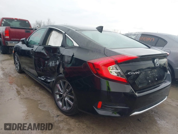 2021 Honda Civic Sedan EX with VIN 2HGFC1F34MH704651, listed as a IAAI auction lot 41873028 with 46,881 mi miles. Bid and sale history available at carsss.com. Image 3.