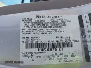 2008 Ford Focus SE with VIN 1FAHP35N88W271973, listed as a IAAI auction lot 42090204 with 261,457 mi miles. Bid and sale history available at carsss.com. Image 9.
