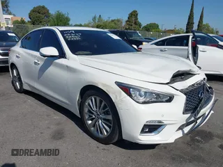 2021 Infiniti Q50 Luxe with VIN JN1EV7BP4MM704178, listed as a IAAI auction lot 42083704 with 78,932 mi miles and . Bid and sale history available at DreamBid. Image 1.