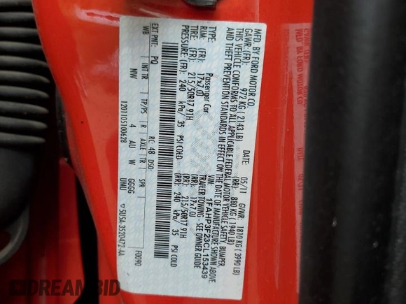 2012 Ford Focus SE with VIN 1FAHP3F23CL153439, listed as a Copart auction lot 60238075 with 126,360 mi miles and Clean title. Bid and sale history available at DreamBid. Image 12.