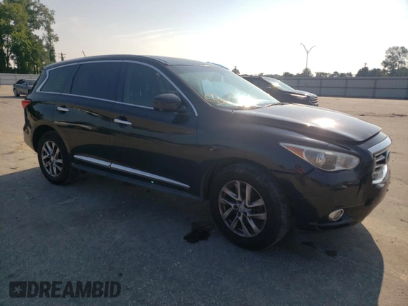 2013 Infiniti JX35 with VIN 5N1AL0MM9DC313959, listed as a Copart auction lot 64999564 with 183,465 mi miles and Salvage Title. Bid and sale history available at carsss.com. Image 4.