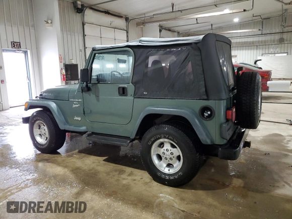 1999 Jeep Wrangler Sport with VIN 1J4FY19S8XP490177, listed as a Copart auction lot 46136045 with 243,883 mi miles and Salvage Title. Bid and sale history available at carsss.com. Image 2.