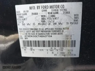 2010 Ford Edge SE with VIN 2FMDK3GC7ABA37104, listed as a IAAI auction lot 40980590 with 244,418 mi miles. Bid and sale history available at carsss.com. Image 9.