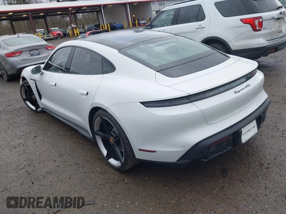 2024 Porsche Taycan GTS with VIN WP0AD2Y13RSA47237, listed as a IAAI auction lot 41557327 with 6,572 mi miles and . Bid and sale history available at DreamBid. Image 3.