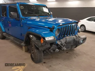 2021 Jeep Wrangler Unlimited Sport S with VIN 1C4HJXDN5MW717673, listed as a IAAI auction lot 42210527 with 35,635 mi miles and . Bid and sale history available at DreamBid. Image 6.