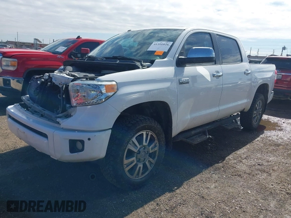 2015 Toyota Tundra 4WD Truck Platinum with VIN 5TFAW5F12FX480655, listed as a IAAI auction lot 41391026 with 111,066 mi miles. Bid and sale history available at carsss.com. Image 2.