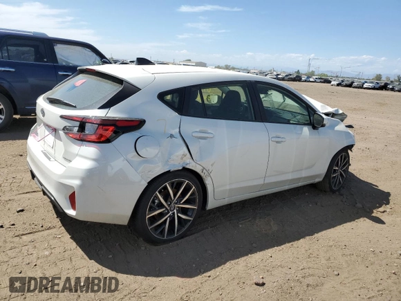 2024 Subaru Impreza Sport with VIN JF1GUAFC5R8356765, listed as a Copart auction lot 68925754 with 0 mi miles and Salvage Title. Bid and sale history available at carsss.com. Image 3.