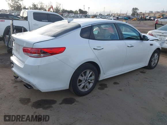 2018 Kia Optima LX with VIN 5XXGT4L37JG184209, listed as a IAAI auction lot 41905891 with 109,931 mi miles. Bid and sale history available at carsss.com. Image 4.