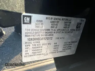 2015 Chevrolet Suburban with VIN 1GNSKHEC4FR25217, listed as a Copart auction lot 65346775 with 213,363 mi miles and Clean title. Bid and sale history available at DreamBid. Image 10.