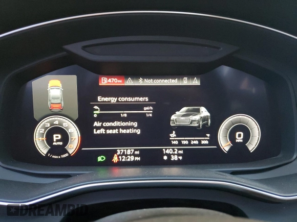 2019 Audi A6 Premium Plus with VIN WAUE8AF25KN126418, listed as a Copart auction lot 80232593 with 37,187 mi miles and Salvage Title. Bid and sale history available at carsss.com. Image 9.