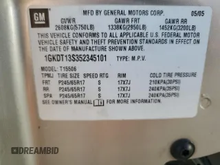 2005 GMC Envoy SLE with VIN 1GKDT13S352345101, listed as a Copart auction lot 47521625 with 67,980 mi miles and Salvage Title. Bid and sale history available at carsss.com. Image 13.