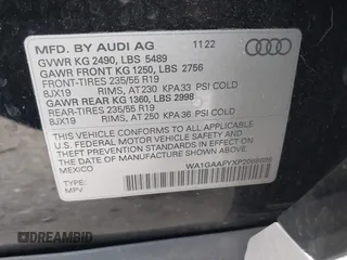 2023 Audi Q5 S line Premium with VIN WA1GAAFYXP2068698, listed as a IAAI auction lot 42225206 with 17,691 mi miles and . Bid and sale history available at DreamBid. Image 9.