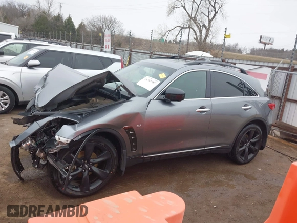 2017 Infiniti QX70 with VIN JN8CS1MW1HM416272, listed as a IAAI auction lot 41542987 with 48,139 mi miles and . Bid and sale history available at DreamBid. Image 14.