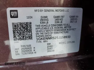 2025 GMC Acadia AWD Elevation z VIN 1GKENNRS2SJ158933, wystawiony jako Copart lot #42779025 z przebiegiem Nie podano mil oraz Czysty tytuł • Clean title. Historia ofert i sprzedaży dostępna na DreamBid. Obrazek 14.