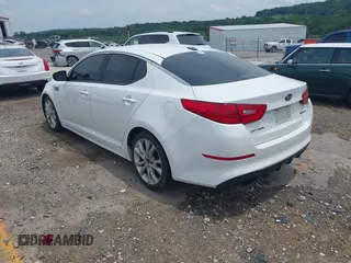 2015 Kia Optima SX Turbo with VIN 5XXGR4A61FG438242, listed as a IAAI auction lot 42344818 with 157,098 mi miles and . Bid and sale history available at DreamBid. Image 3.