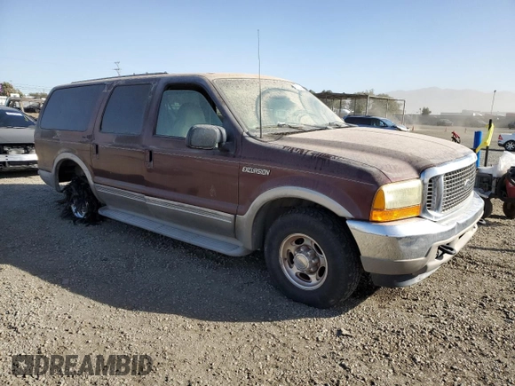 2001 Ford Excursion Limited with VIN 1FMNU42S01ED72891, listed as a Copart auction lot 89221445 with 16,990 mi miles and Clean title. Bid and sale history available at DreamBid. Image 4.