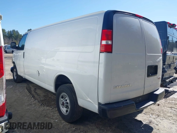 2023 GMC Savana Cargo with VIN 1GTW7BFP5P1106325, listed as a IAAI auction lot 41789802 with 80,382 mi miles and . Bid and sale history available at carsss.com. Image 3.