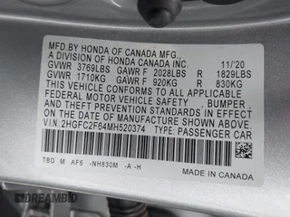 2021 Honda Civic Sedan LX with VIN 2HGFC2F64MH520374, listed as a IAAI auction lot 41722637 with 60,000 mi miles. Bid and sale history available at carsss.com. Image 9.