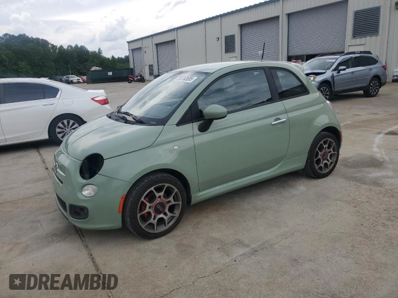 2013 FIAT 500 Sport with VIN 3C3CFFBR1DT554865, listed as a Copart auction lot 58783695 with 87,235 mi miles and Salvage title. Bid and sale history available at DreamBid. Image 1.