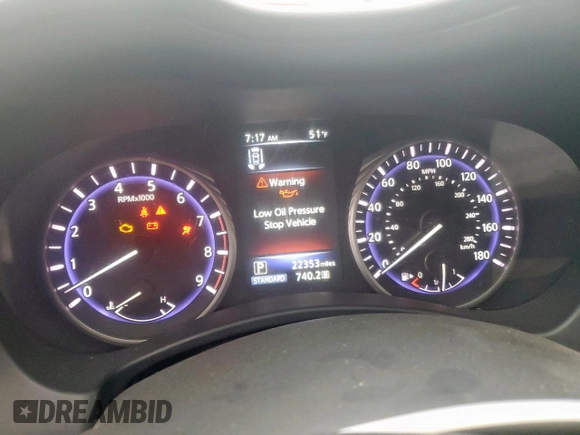 2022 Infiniti Q50 Luxe with VIN JN1EV7BP8NM310457, listed as a Copart auction lot 47611855 with 22,353 mi miles and Salvage Title. Bid and sale history available at DreamBid. Image 9.