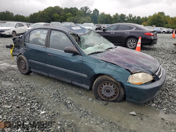 1997 Honda Civic DX with VIN JHMEJ6624VS038386, listed as a Copart auction lot 71541574 with 385,295 mi miles and Salvage Title. Bid and sale history available at carsss.com. Image 4.