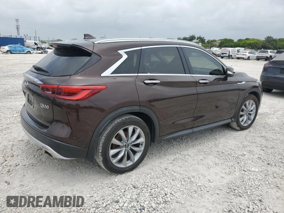 2020 Infiniti QX50 Luxe with VIN 3PCAJ5M18LF107837, listed as a Copart auction lot 62527265 with 52,928 mi miles and Clean title. Bid and sale history available at DreamBid. Image 3.