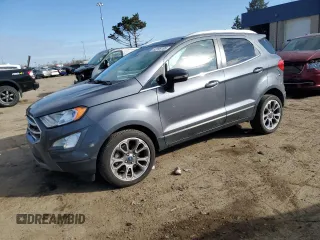 2020 Ford EcoSport Titanium z VIN MAJ3S2KE4LC317994, wystawiony jako Copart lot #52098165 z przebiegiem 46 544 mil mil oraz Nie do naprawy • Non repairable. Historia ofert i sprzedaży dostępna na DreamBid. Obrazek 1.