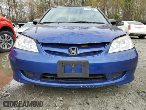 2004 Honda Civic VP with VIN 1HGES16324L013409, listed as a Copart auction lot 52489825 with 247,062 mi miles and Salvage Title. Bid and sale history available at DreamBid. Image 5.