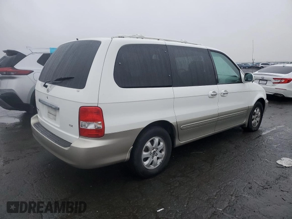 2005 Kia Sedona LX with VIN KNDUP132356753784, listed as a Copart auction lot 85112374 with 169,123 mi miles and Salvage Title. Bid and sale history available at carsss.com. Image 3.