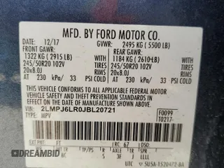 2018 Lincoln MKX Reserve with VIN 2LMPJ6LR0JBL20721, listed as a Copart auction lot 49153305 with 101,289 mi miles and Salvage Title. Bid and sale history available at DreamBid. Image 15.