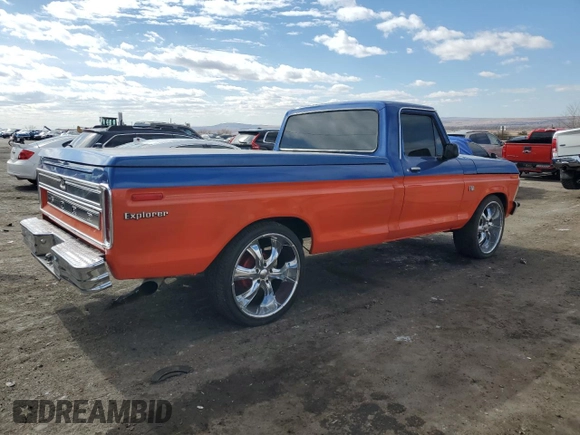 1975 Ford F-150 z VIN F15MLX09534, wystawiony jako Copart lot #43406975 z przebiegiem 71 117 mil mil oraz Czysty tytuł • Clean title. Historia ofert i sprzedaży dostępna na DreamBid. Obrazek 3.