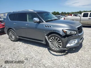 2015 Infiniti QX80 with VIN JN8AZ2NE5F9086764, listed as a Copart auction lot 65805134 with 154,333 mi miles and Salvage Title. Bid and sale history available at carsss.com. Image 4.