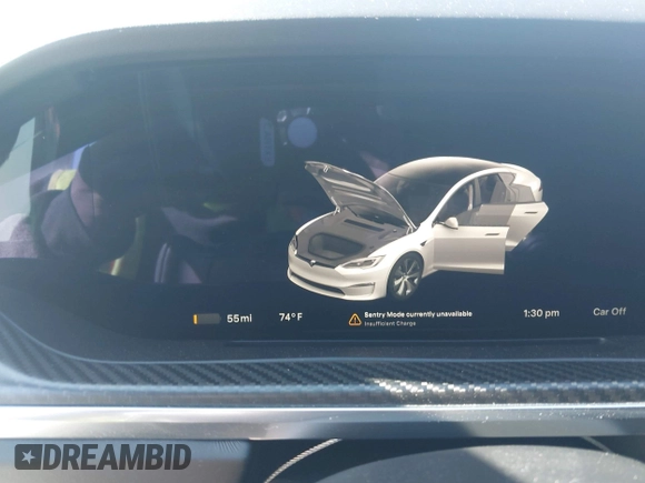 2022 Tesla Model S Plaid with VIN 5YJSA1E69NF486471, listed as a IAAI auction lot 41228818 with 49,207 mi miles and . Bid and sale history available at carsss.com. Image 17.