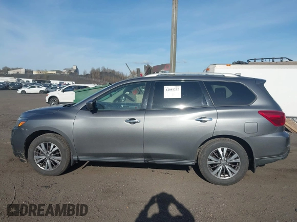 2019 Nissan Pathfinder S with VIN 5N1DR2MN6KC630742, listed as a IAAI auction lot 42081252 with 118,448 mi miles and . Bid and sale history available at DreamBid. Image 14.