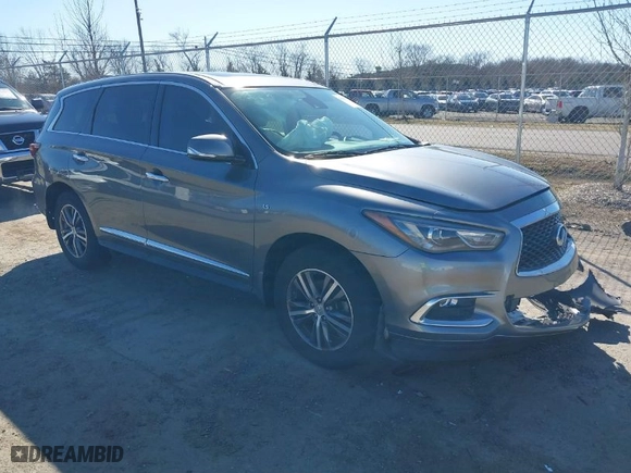 2019 Infiniti QX60 PURE with VIN 5N1DL0MM2KC514743, listed as a IAAI auction lot 41600018 with 65,581 mi miles. Bid and sale history available at carsss.com. Image 1.