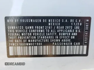 2021 Volkswagen Jetta S z VIN 3VWC57BUXMM021980, wystawiony jako Copart lot #53520075 z przebiegiem 65 741 mil mil oraz Szkoda całkowita • Salvage title. Historia ofert i sprzedaży dostępna na DreamBid. Obrazek 14.