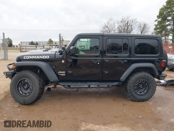 2018 Jeep Wrangler Unlimited Sport with VIN 1C4HJXDN6JW190027, listed as a IAAI auction lot 41351708 with 59,315 mi miles and . Bid and sale history available at DreamBid. Image 14.