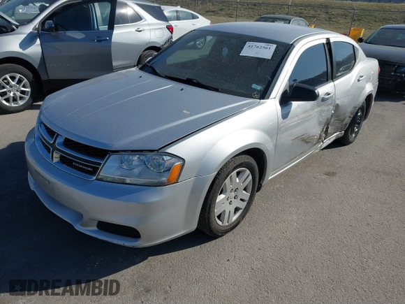 2012 Dodge Avenger SE with VIN 1C3CDZAB3CN147155, listed as a IAAI auction lot 41762561 with 117,955 mi miles. Bid and sale history available at carsss.com. Image 2.