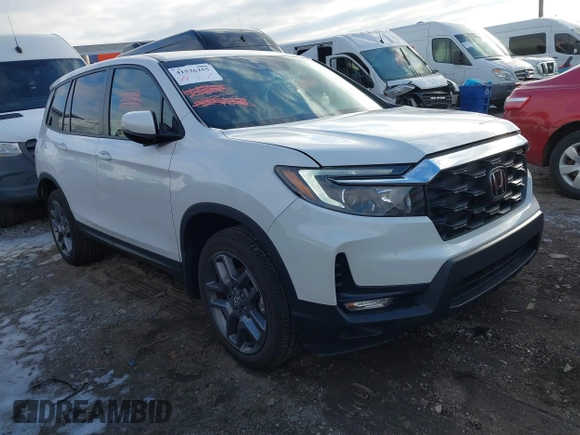 2023 Honda Passport EX-L with VIN 5FNYF8H50PB041370, listed as a IAAI auction lot 41536255 with 15,427 mi miles and . Bid and sale history available at carsss.com. Image 1.