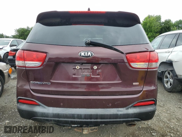 2017 Kia Sorento LX with VIN 5XYPGDA32HG261498, listed as a Copart auction lot 58958185 with 129,744 mi miles and Clean title. Bid and sale history available at DreamBid. Image 6.