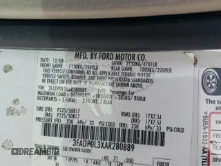 2010 Ford Fusion Hybrid with VIN 3FADP0L3XAR280889, listed as a Copart auction lot 54576705 with 95,203 mi miles and Salvage Title. Bid and sale history available at carsss.com. Image 12.