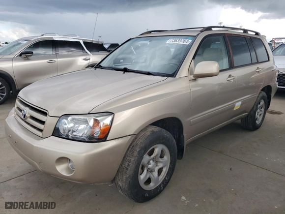 2007 Toyota Highlander with VIN JTEHD21AX70046404, listed as a Copart auction lot 73639704 with 110,980 mi miles and Non Repairable. Bid and sale history available at carsss.com. Image 1.