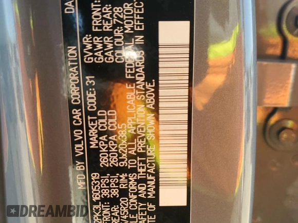 2020 Volvo XC90 Momentum z VIN YV4A22PK3L1605319, wystawiony jako Copart lot #55432605 z przebiegiem 61 338 mil mil oraz Szkoda całkowita • Salvage title. Historia ofert i sprzedaży dostępna na DreamBid. Obrazek 13.