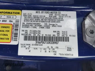 2013 Ford Fusion S with VIN 3FA6P0G75DR328907, listed as a IAAI auction lot 41603863 with 93,481 mi miles. Bid and sale history available at carsss.com. Image 9.