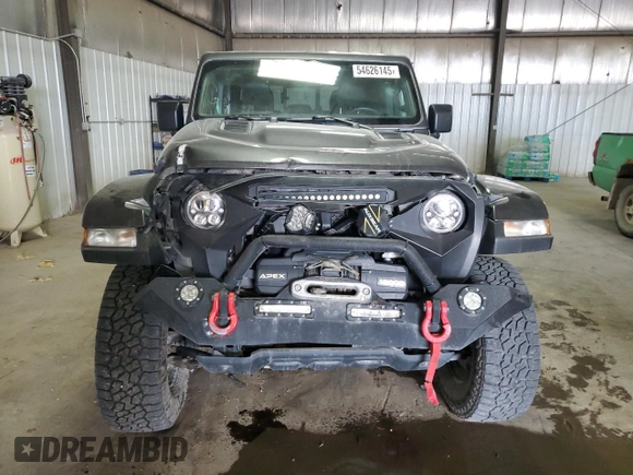 2021 Jeep Gladiator Rubicon with VIN 1C6JJTBG6ML579391, listed as a Copart auction lot 54626145 with 38,847 mi miles and Salvage title. Bid and sale history available at DreamBid. Image 5.