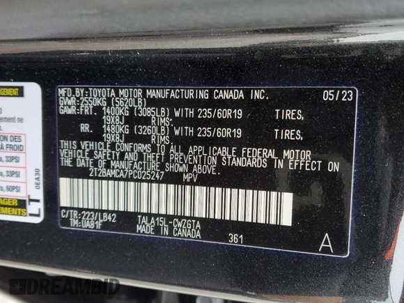 2023 Lexus RX with VIN 2T2BAMCA7PC025247, listed as a Copart auction lot 43872945 with 31,706 mi miles and Salvage Title. Bid and sale history available at carsss.com. Image 15.
