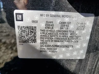 2019 Chevrolet Impala Premier with VIN 1G1105S39KU106279, listed as a Copart auction lot 48341745 with 87,547 mi miles and Salvage Title. Bid and sale history available at carsss.com. Image 12.