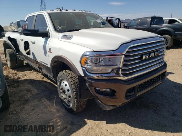 2019 Ram 3500 Longhorn with VIN 3C63RRKLXKG658123, listed as a Copart auction lot 71570234 with 177,240 mi miles and Salvage Title. Bid and sale history available at carsss.com. Image 4.