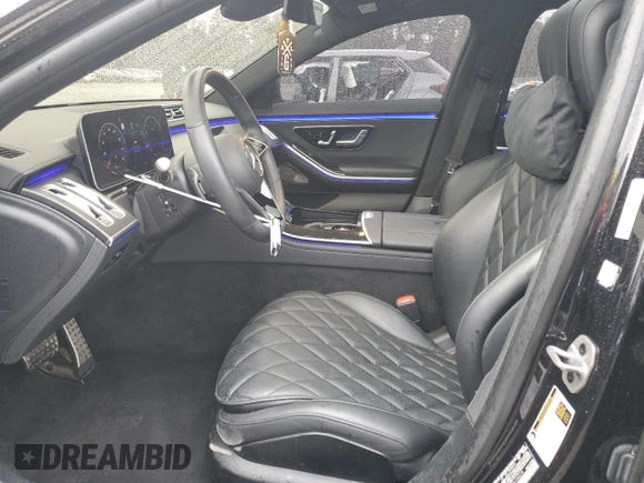 2023 Mercedes-Benz S 580 with VIN W1K6G7GB0PA184579, listed as a Copart auction lot 50176075 with 8,766 mi miles and Salvage Title. Bid and sale history available at DreamBid. Image 7.